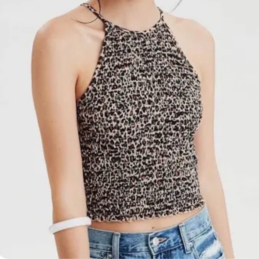 American eagle cheetah top. Color: Tan/Cream/Black